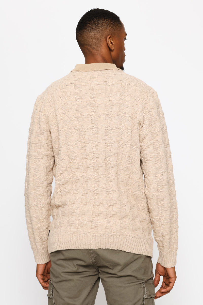Tetris Crew Knitwear - Stone