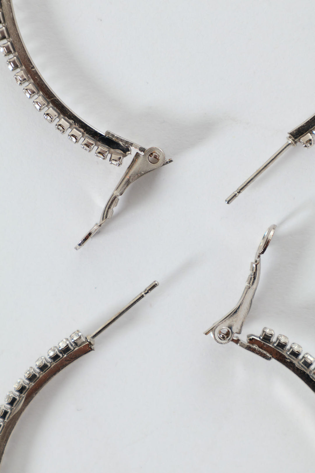 Diamante Hoop Earrings - Silver