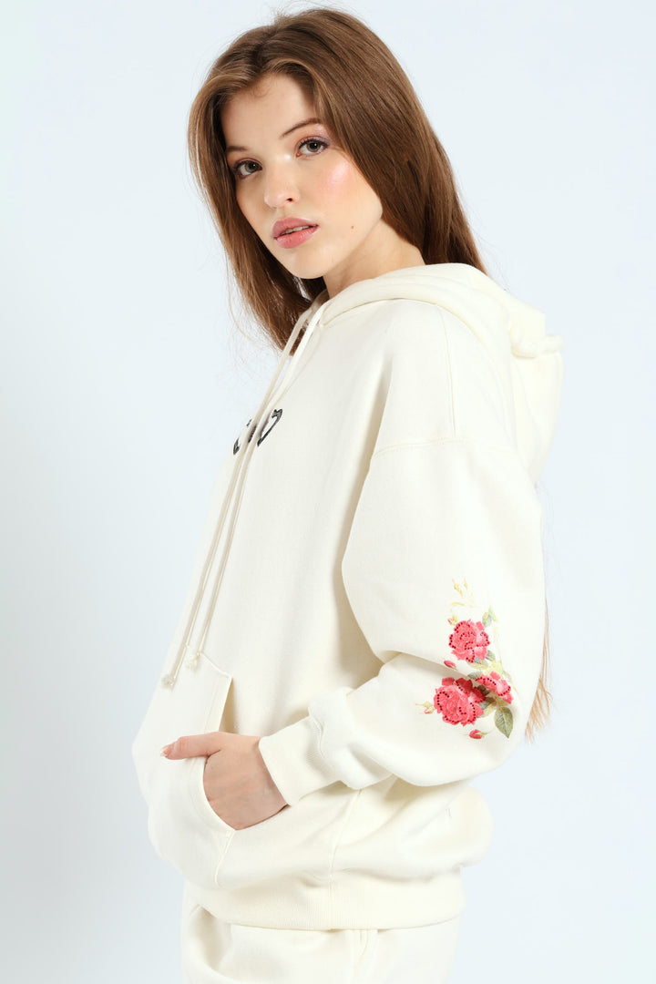 Angel Heart Chain Hoodie - White