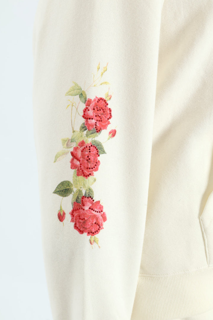 Angel Heart Chain Hoodie - White