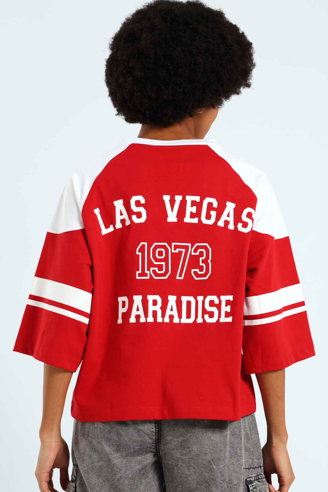 Boxy Football Tee - Red