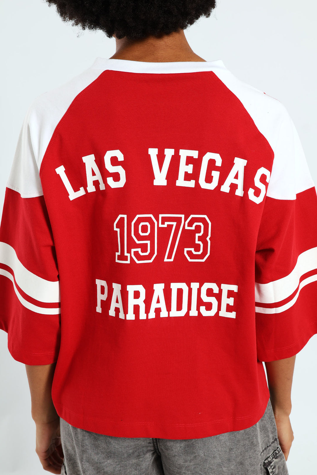 Boxy Football Tee - Red