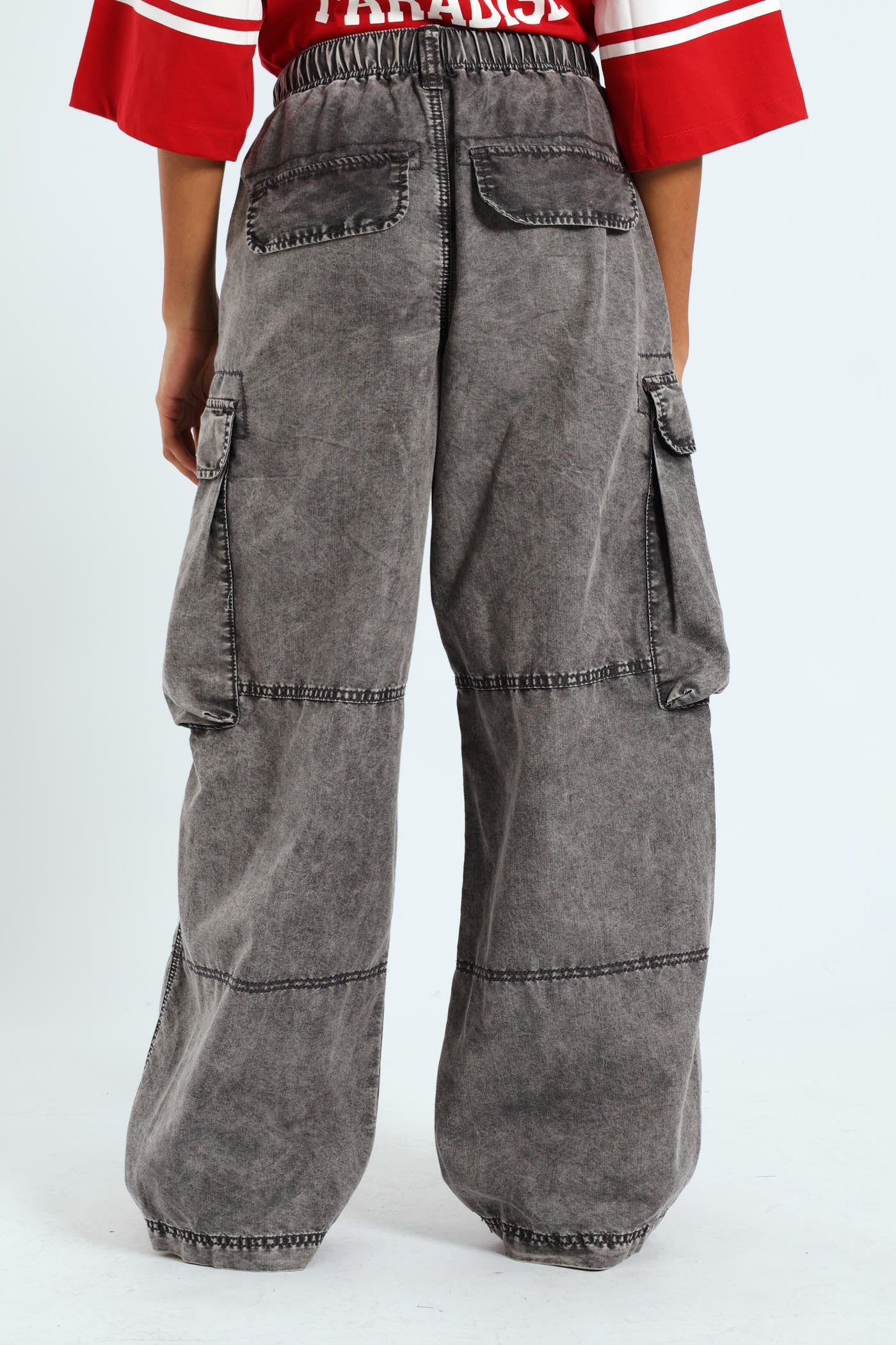 Ladies Enzyme Cargo Wide Leg Pants - Grey – Edgars