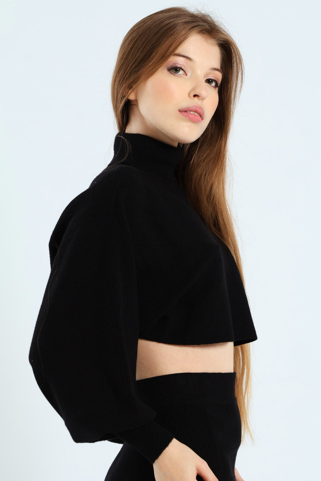 Turtleneck Sweater & Skirt - Black