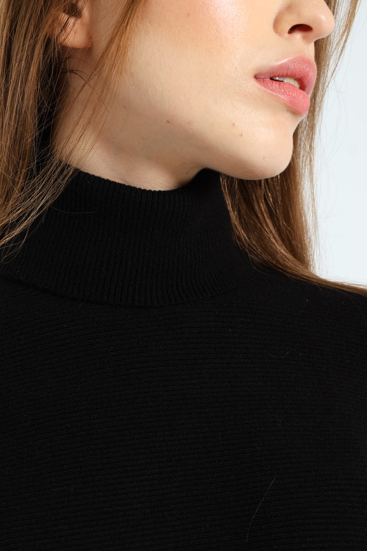 Turtleneck Sweater & Skirt - Black