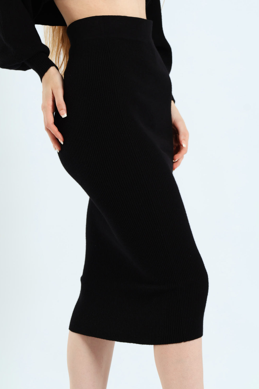 Turtleneck Sweater & Skirt - Black