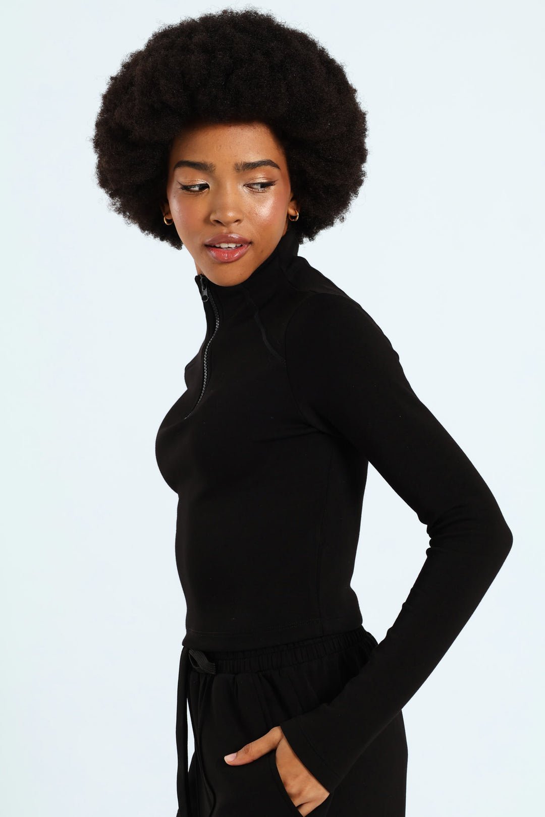 Soft Touch 1/4 Zip Top - Black