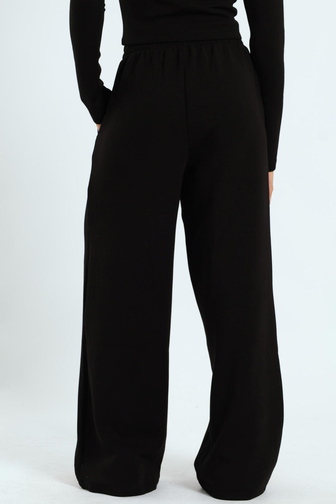 Soft Touch Wide Leg Pants Set - Black