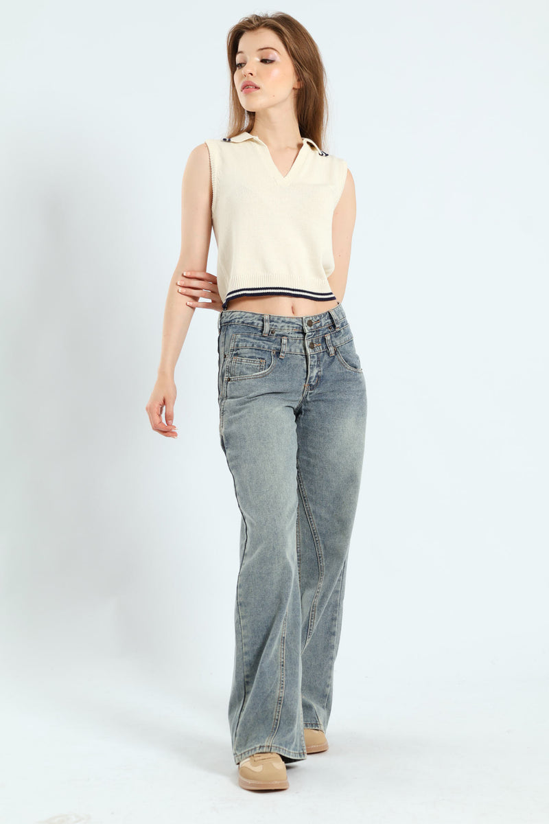 Baggy Denim Jean - Mid Blue