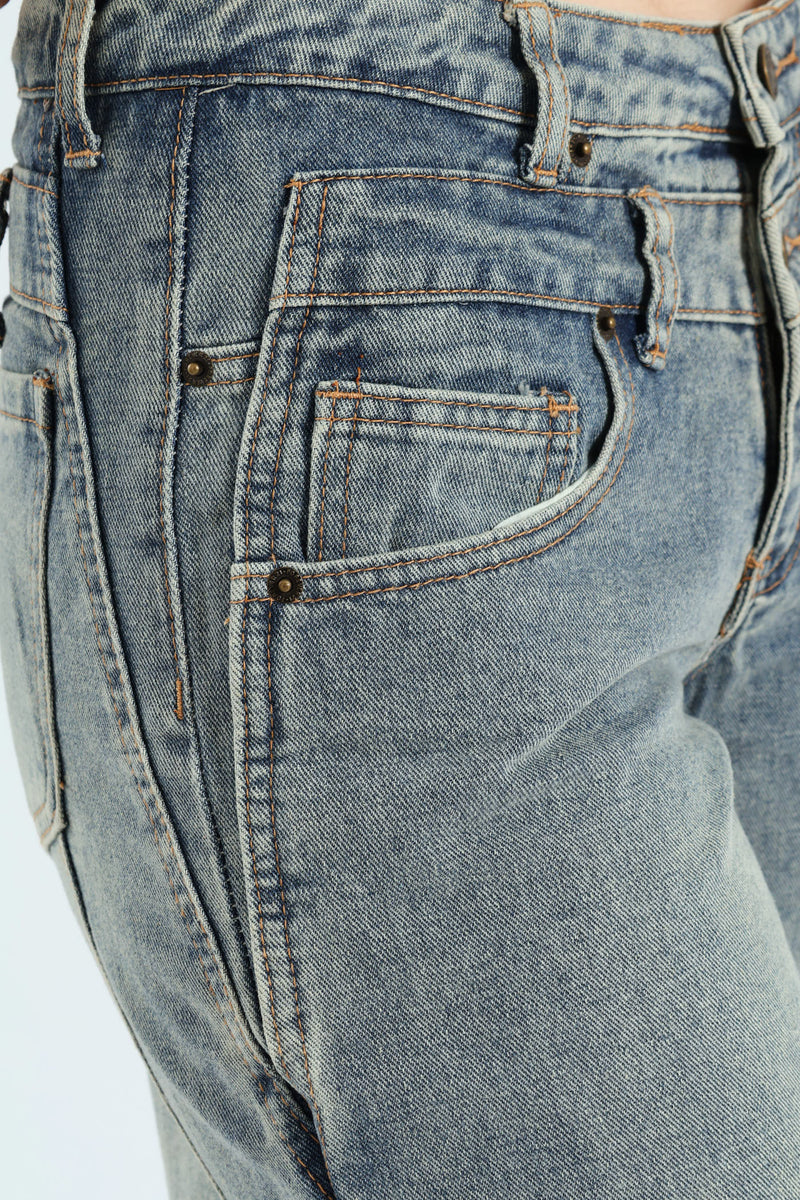 Baggy Denim Jean - Mid Blue