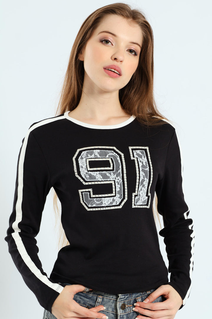 Long Sleeve Logo Shirt - Black