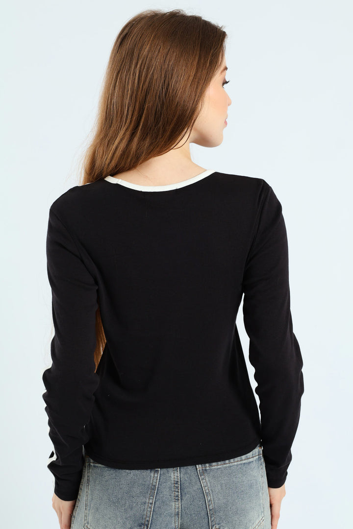 Long Sleeve Logo Shirt - Black