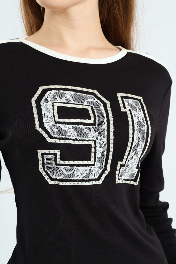 Long Sleeve Logo Shirt - Black