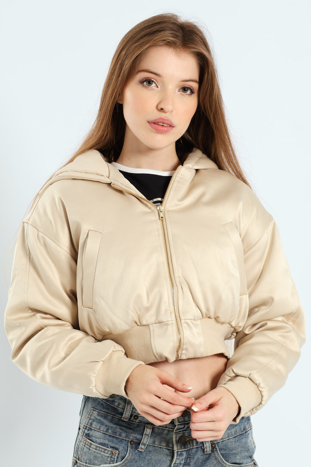 Regular Bomber Jacket - Champagne