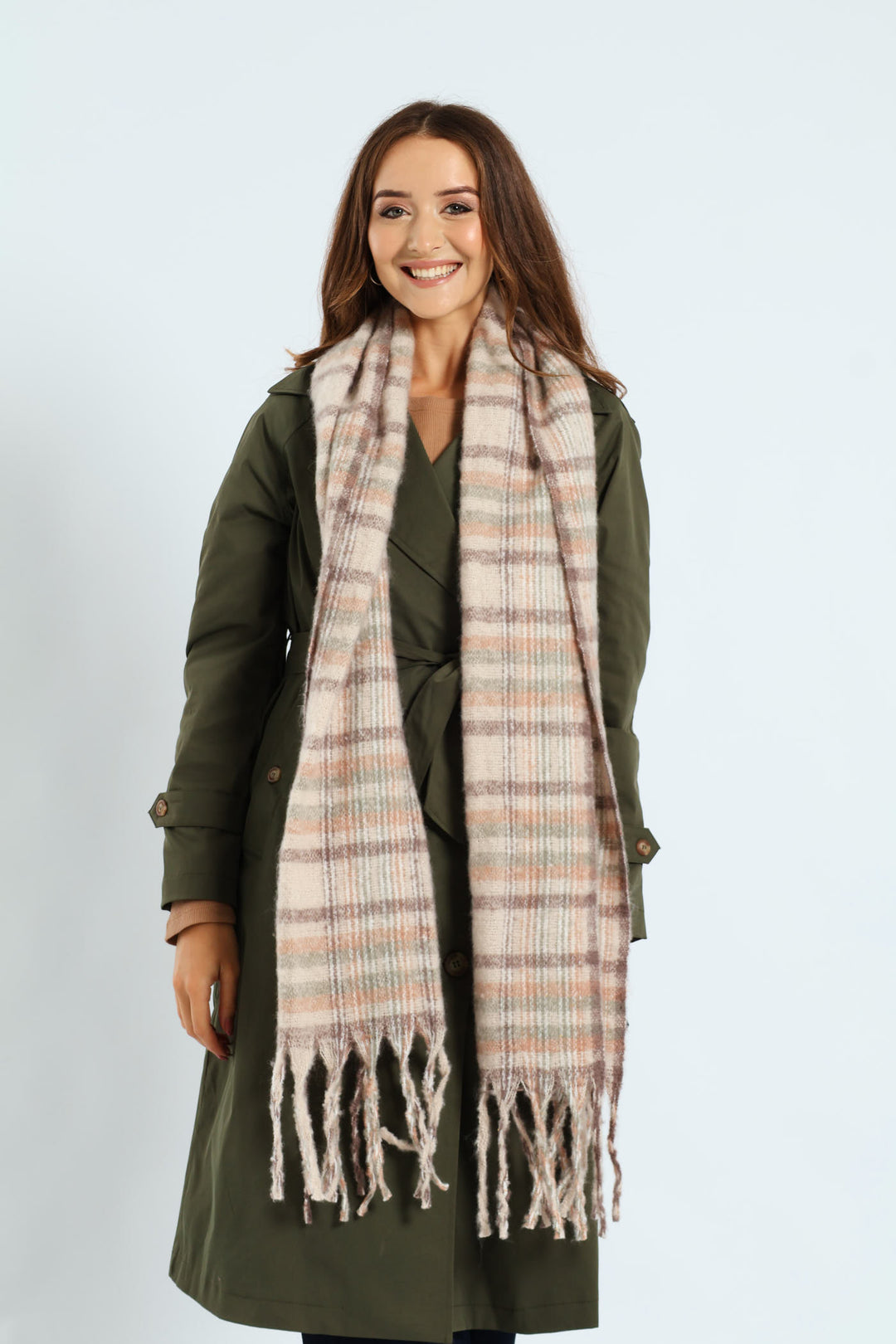 Winter Scarf - Cream/Beige - Multi