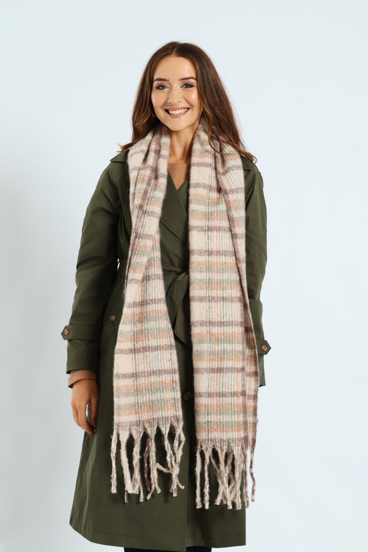 Winter Scarf - Cream/Beige - Multi