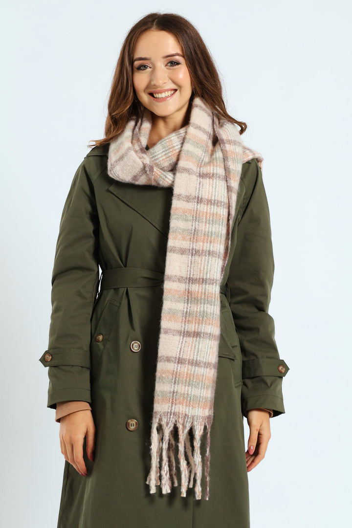 Winter Scarf - Cream/Beige - Multi