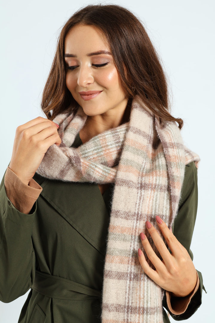 Winter Scarf - Cream/Beige - Multi