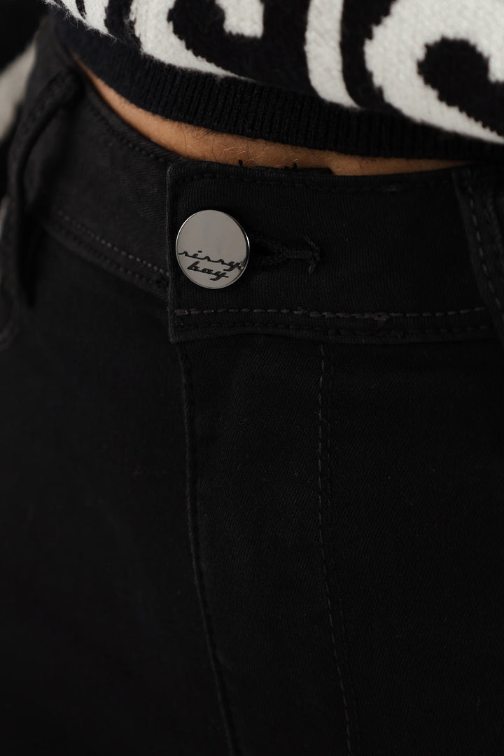 Avery Mid-Waist Basic Skinny Jeans - Black