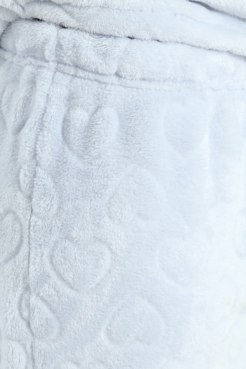 Girls Embossed Heart Coral Fleece Sleep Set - Blue