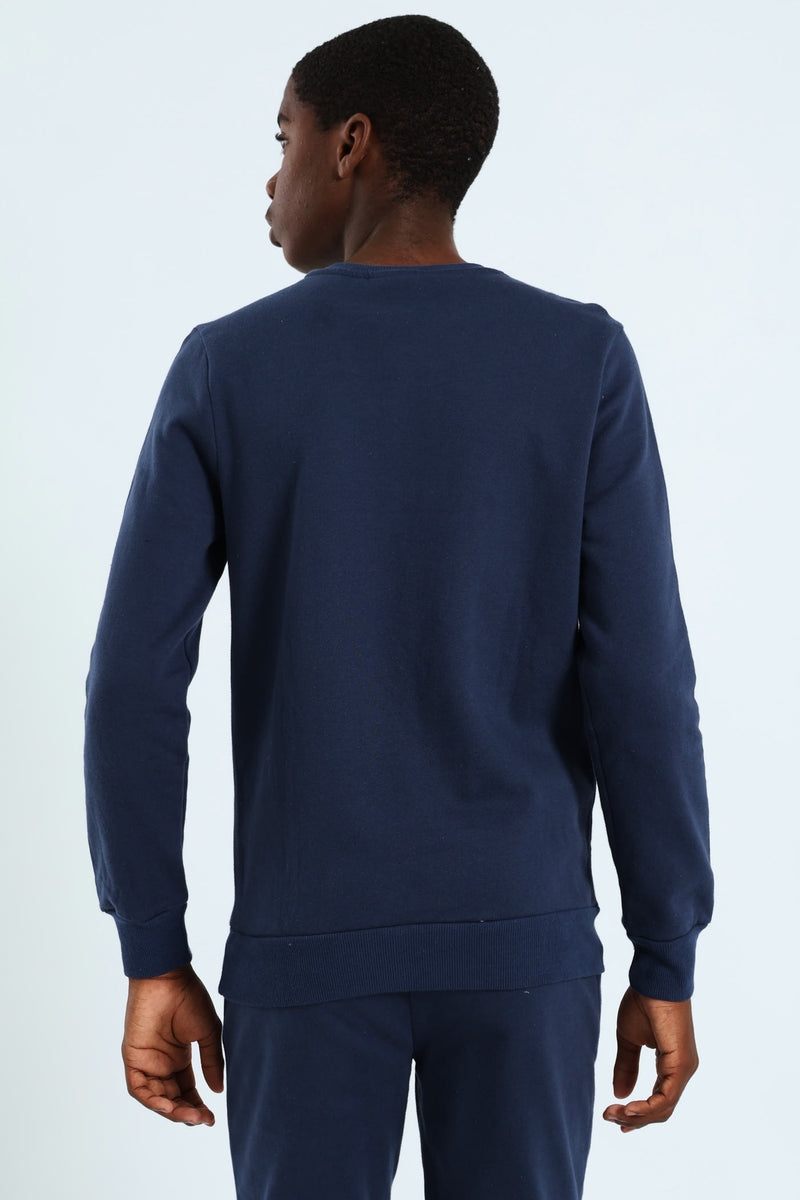 Boys Tiger Crew Top - Navy