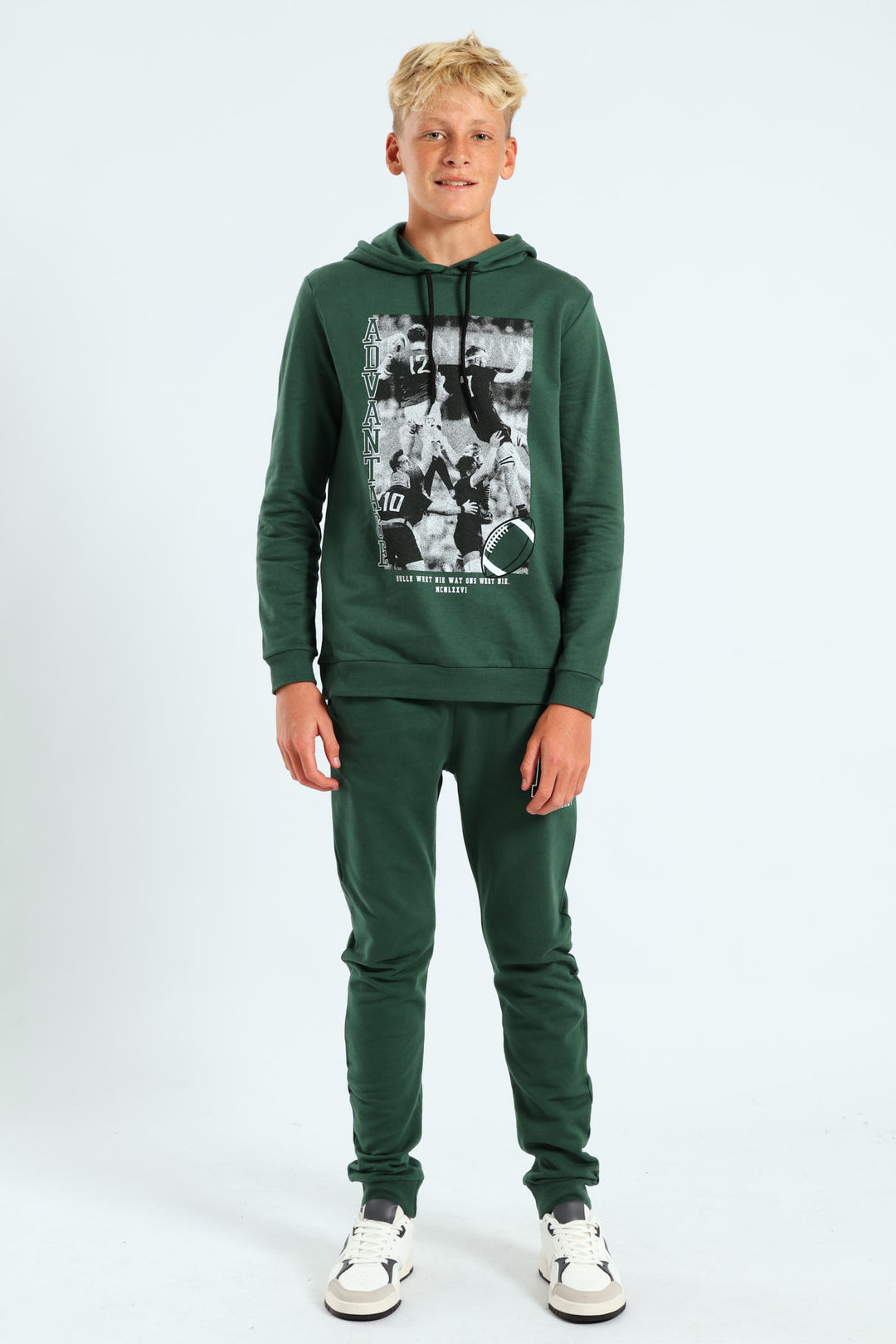 Boys Print Hoody - Green