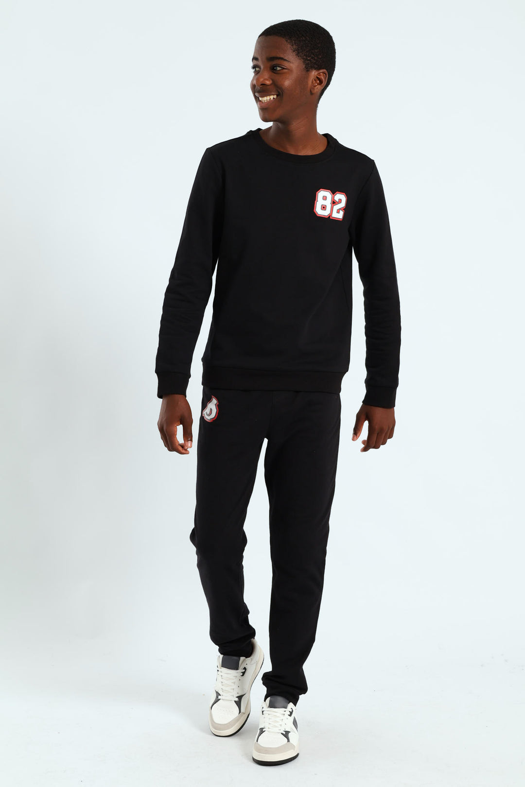 Boys Street Rebel Crew Sweater - Black