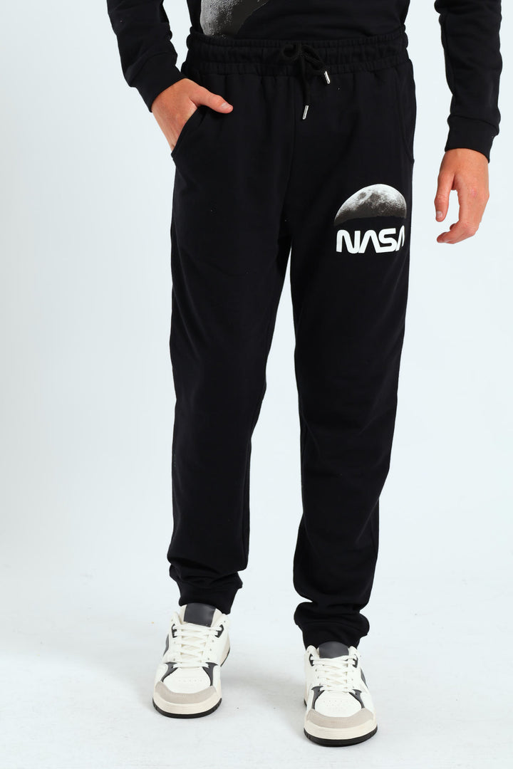 Boys Moon Fleece Jogger - Black