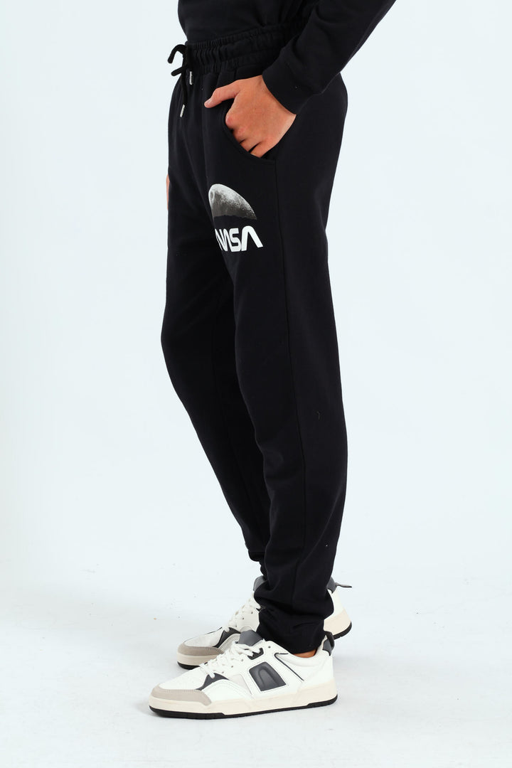 Boys Moon Fleece Jogger - Black