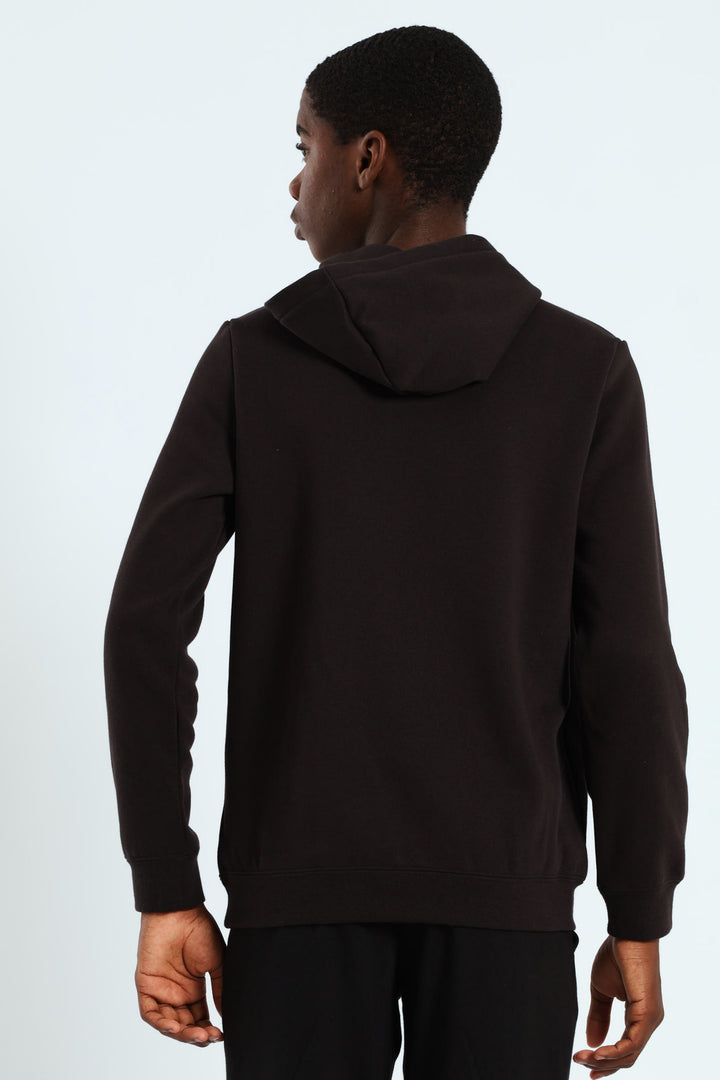 Boys Essential 2 Tone No.1 Logo Fleece Hoodie - Black/Yellow