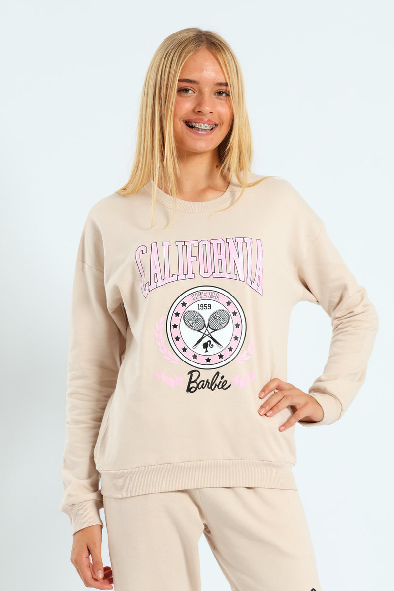 Girls Malibu Fleece Top - Stone