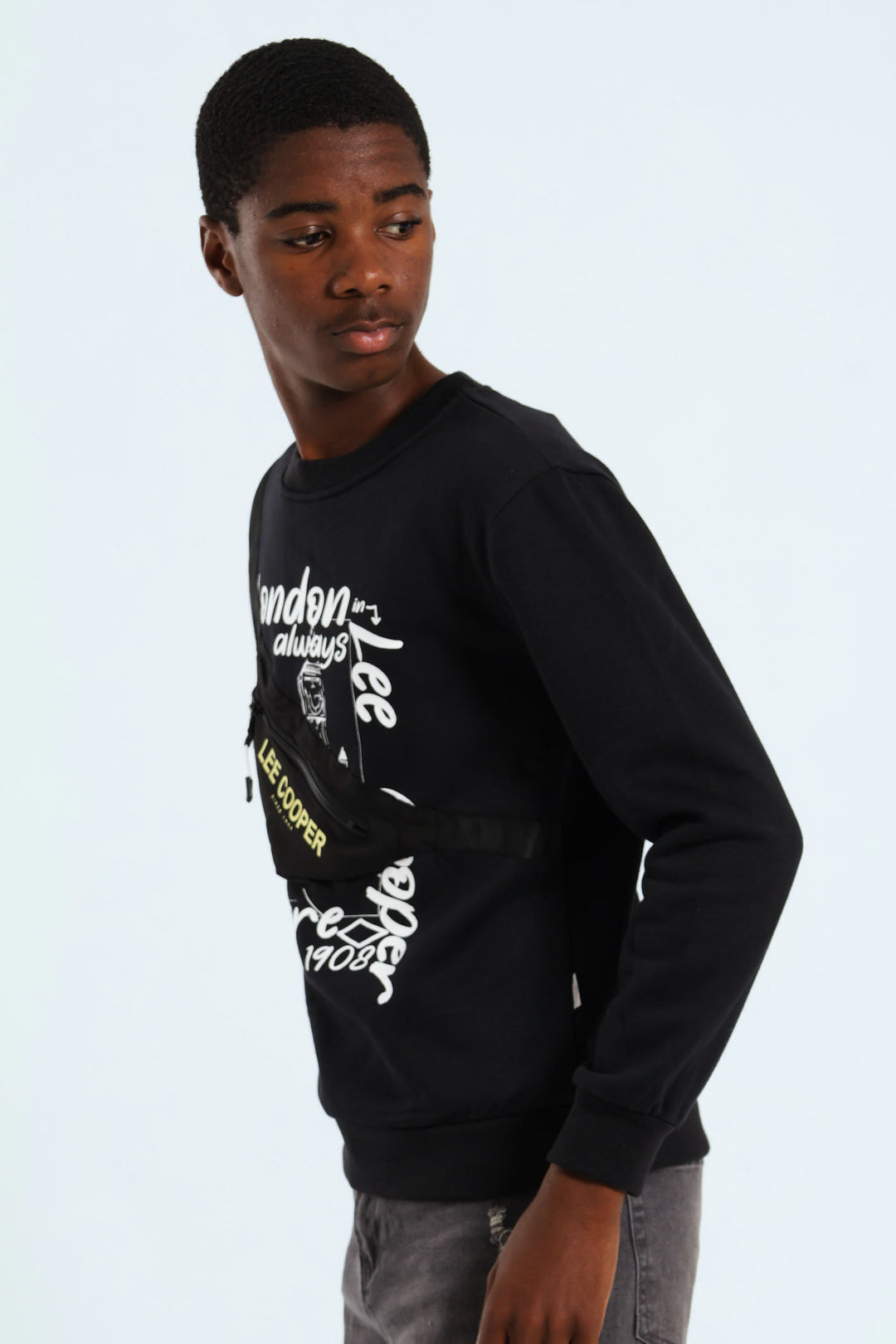 Boys Dale Moon Bag Sweatshirt - Black