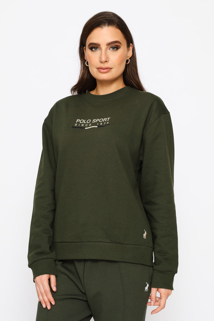 Dalila Long Sleeve Sport Sweater - Olive