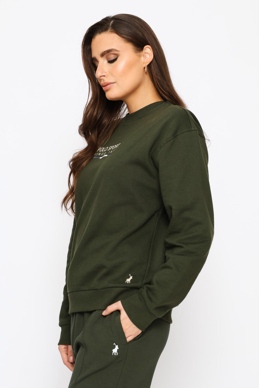 Dalila Long Sleeve Sport Sweater - Olive