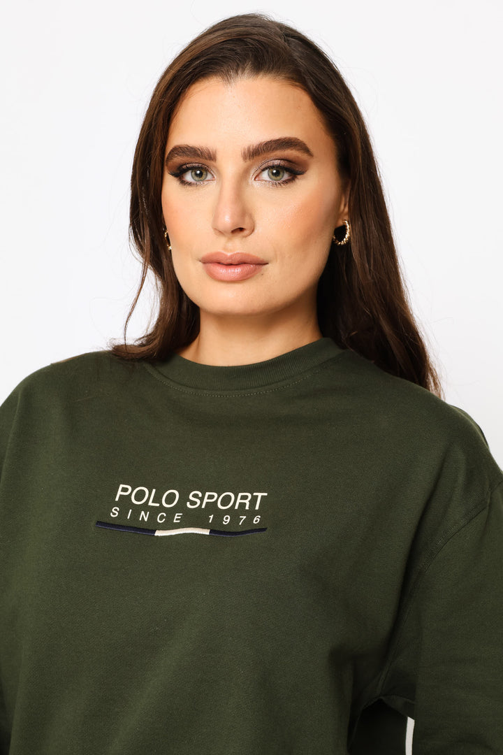 Dalila Long Sleeve Sport Sweater - Olive
