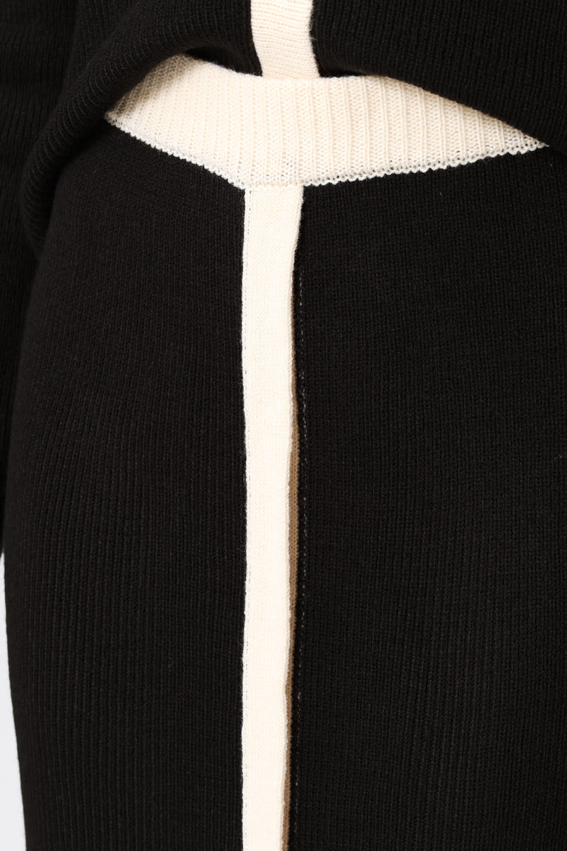 Pull On Knitwear Midi Skirt - Black