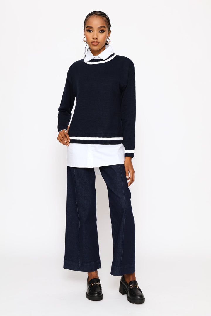 Twofer Academia Knitwear - Navy