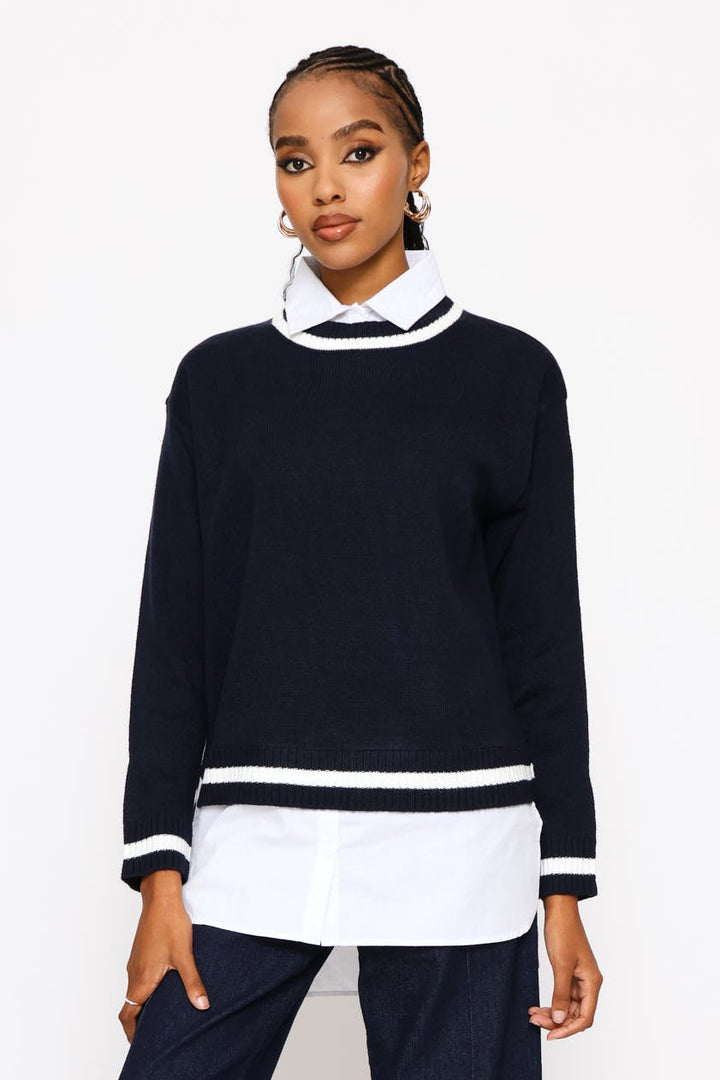 Twofer Academia Knitwear - Navy