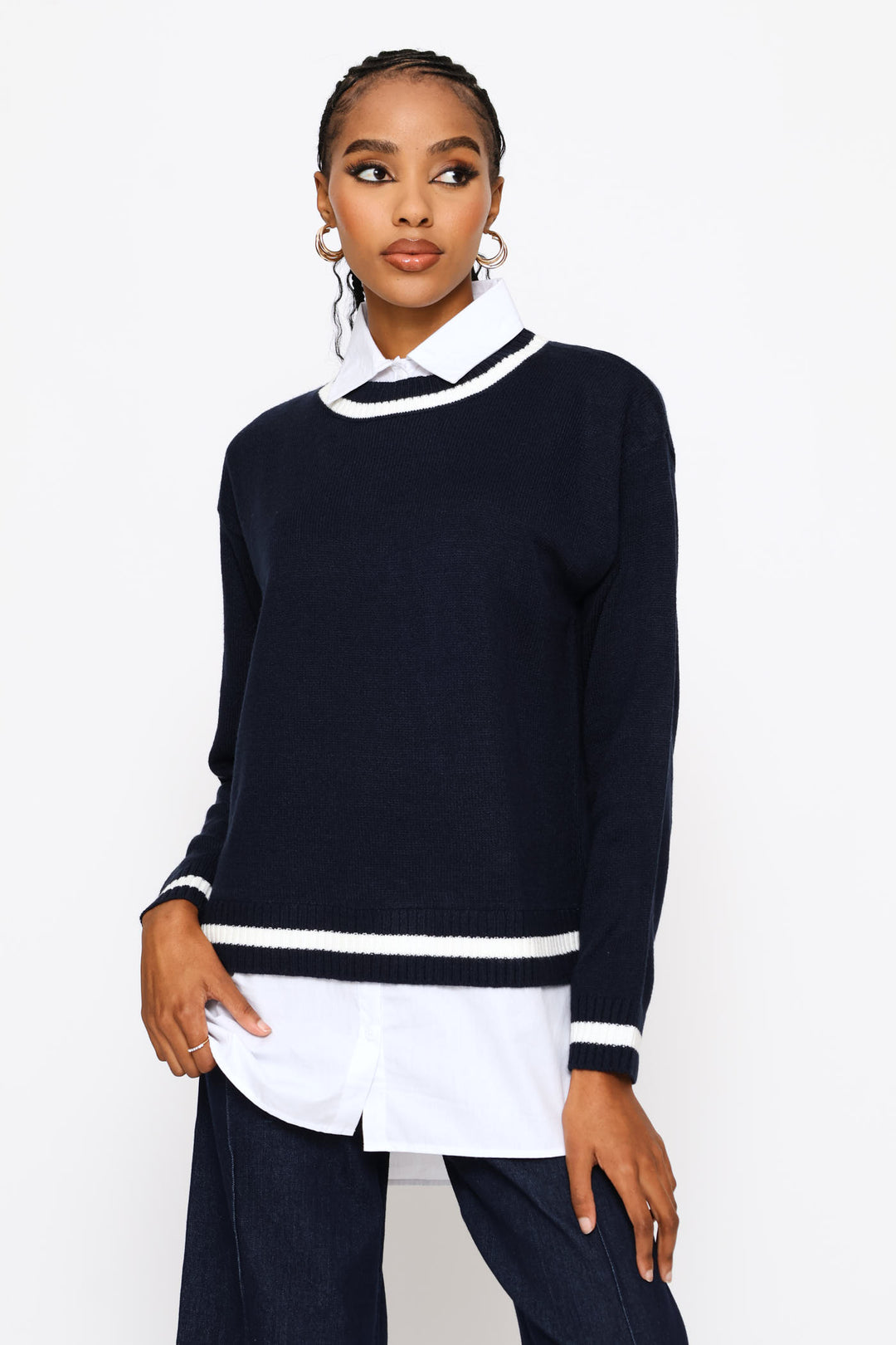 Twofer Academia Knitwear - Navy