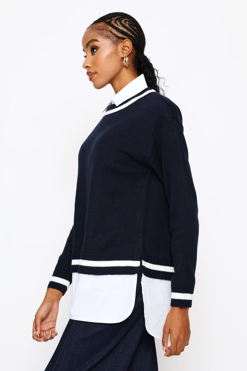 Twofer Academia Knitwear - Navy