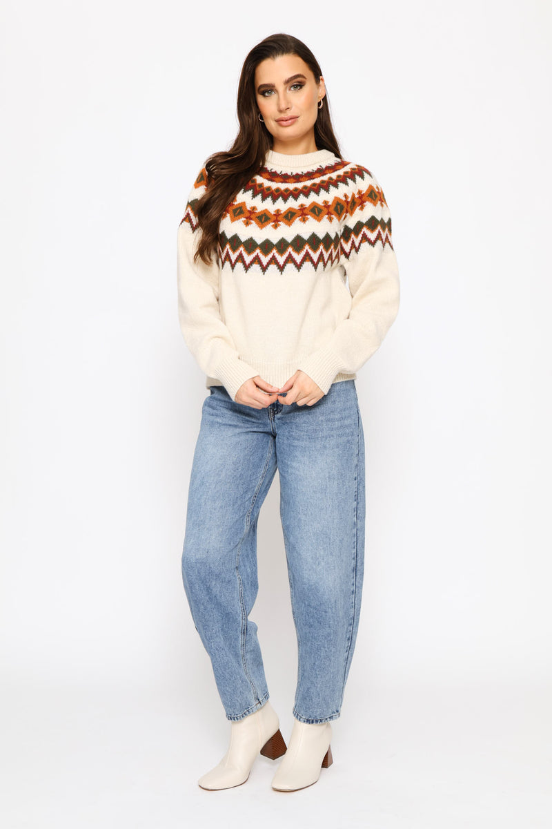 Fairisle Pullover - Cream