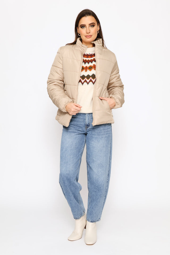 Classic Puffer Jacket - Dark Beige