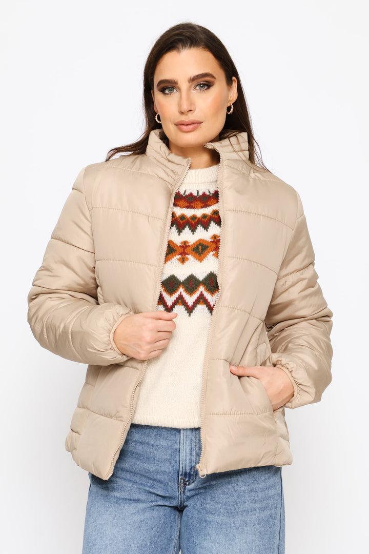 Classic Puffer Jacket - Dark Beige
