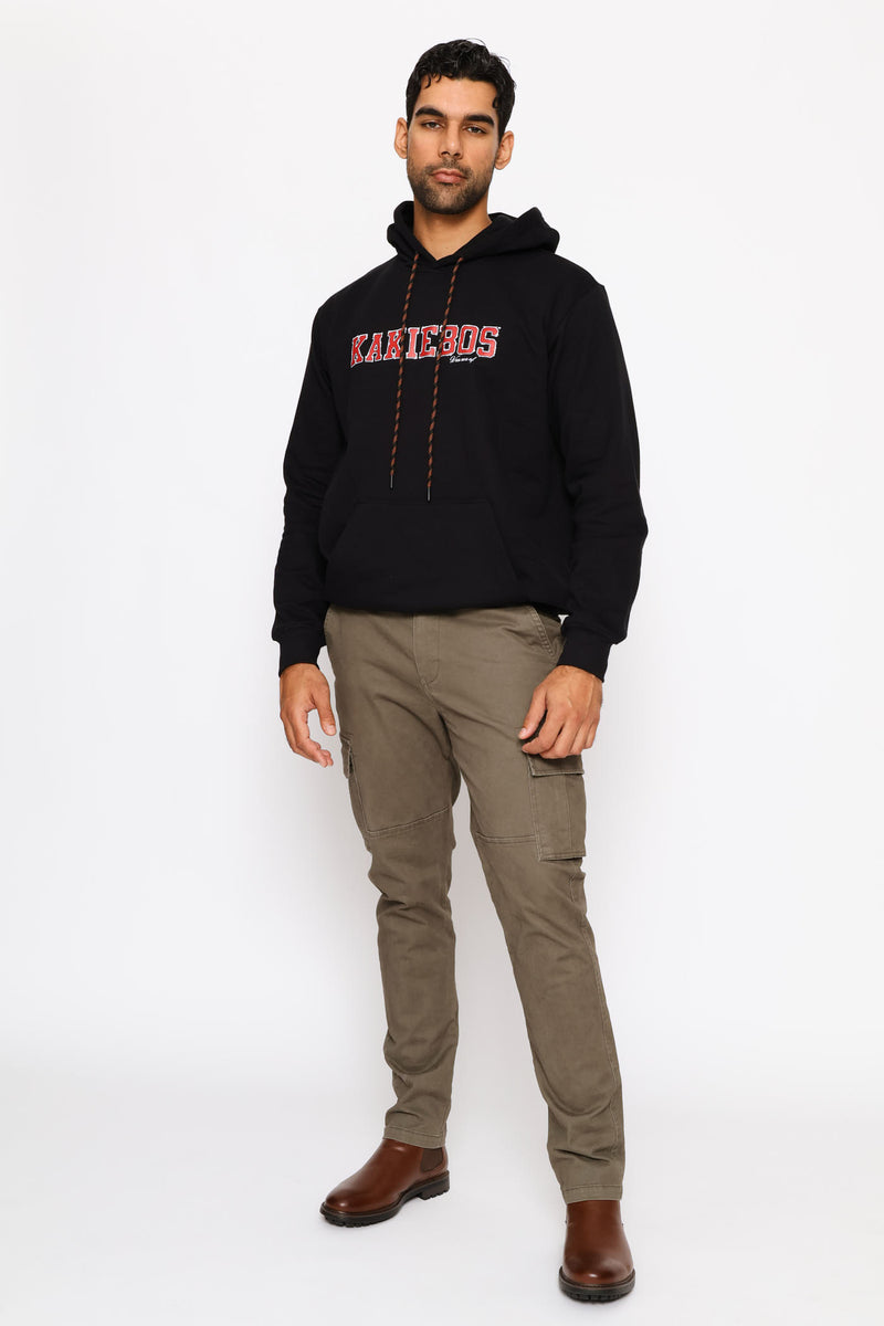 Classic Contrast Logo Hoodie - Black