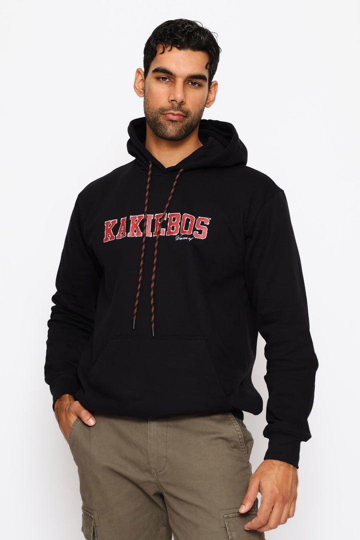 Classic Contrast Logo Hoodie - Black