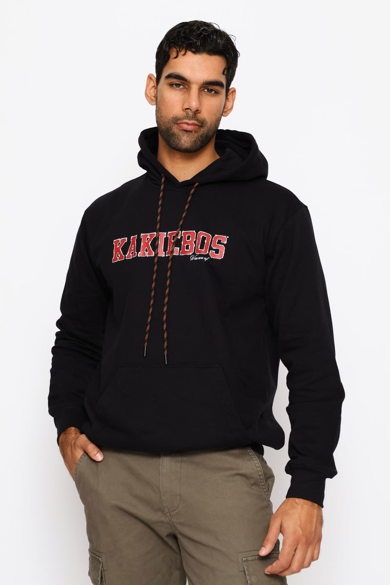 Classic Contrast Logo Hoodie - Black