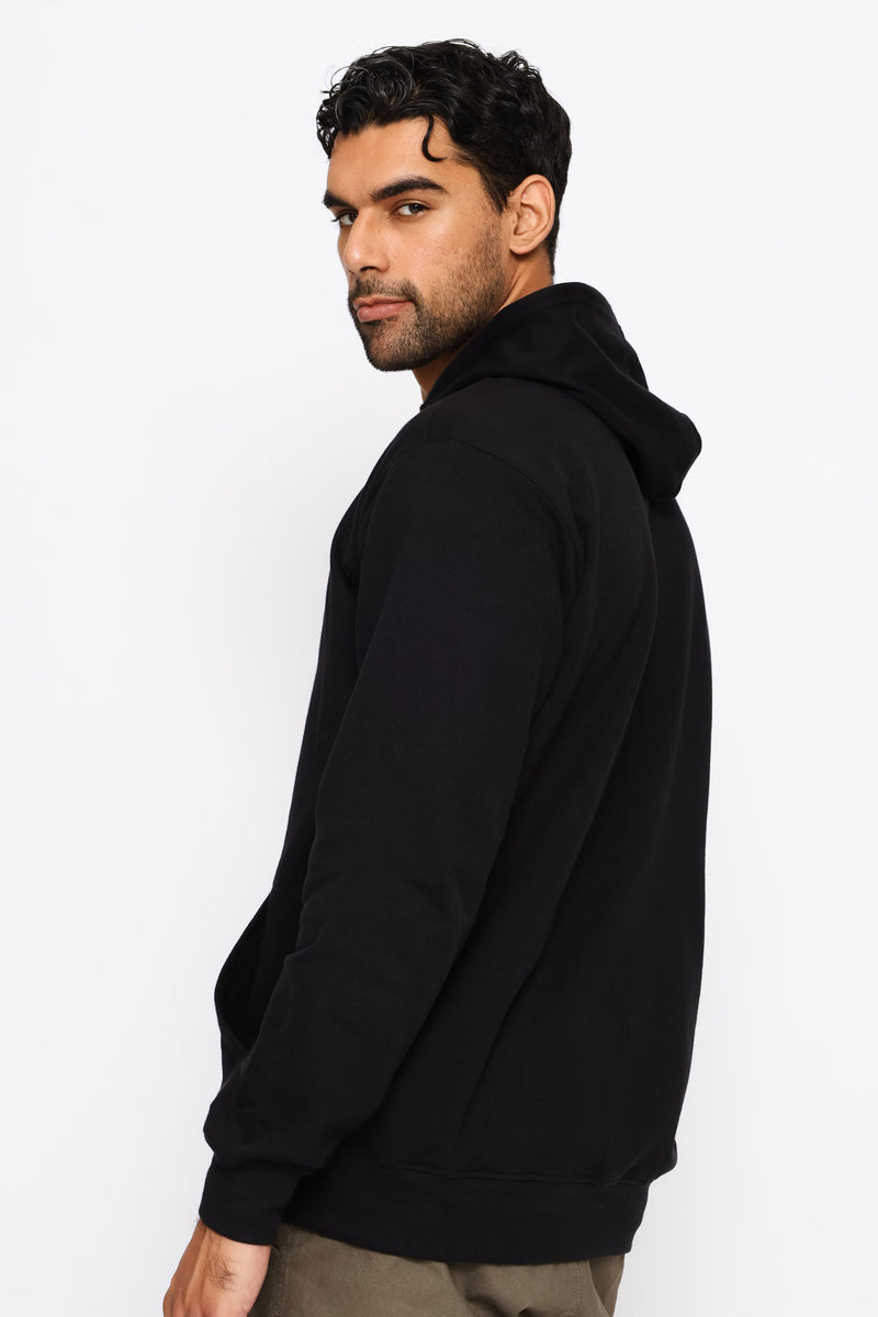 Classic Contrast Logo Hoodie - Black