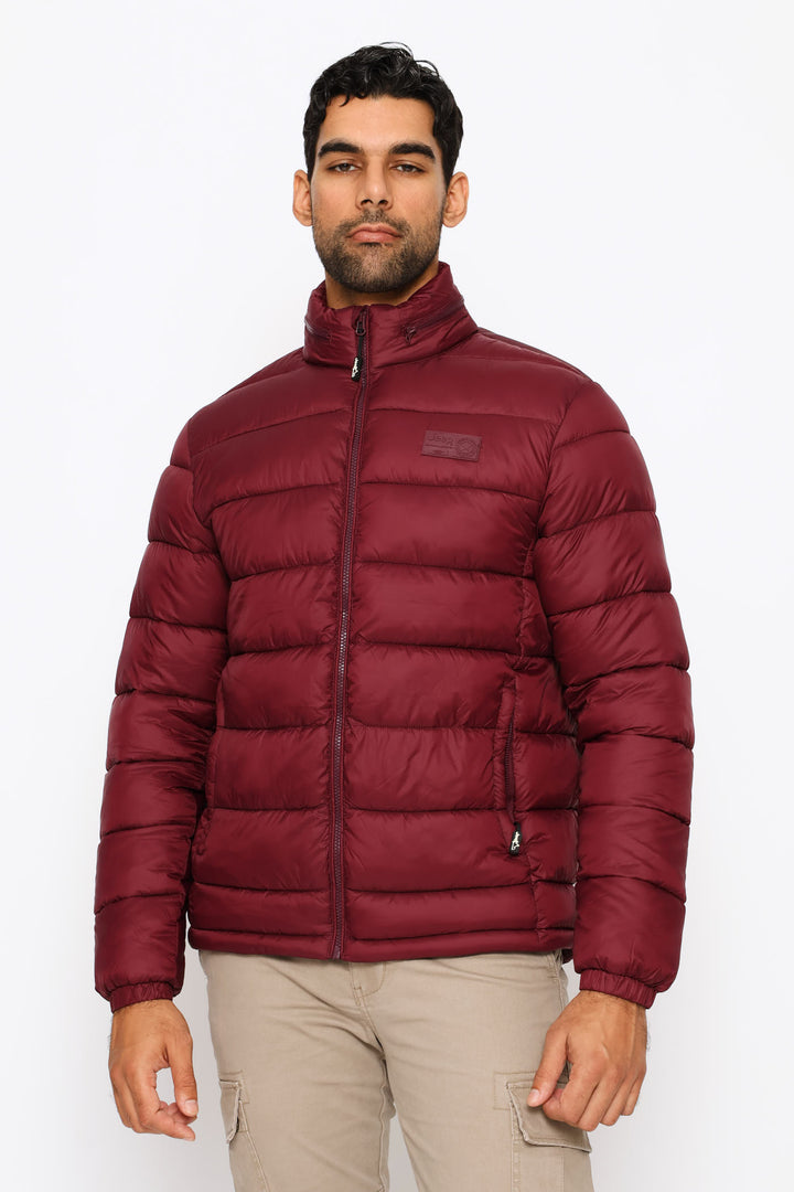 Core Long Sleeve Puffer Jacket - Maroon