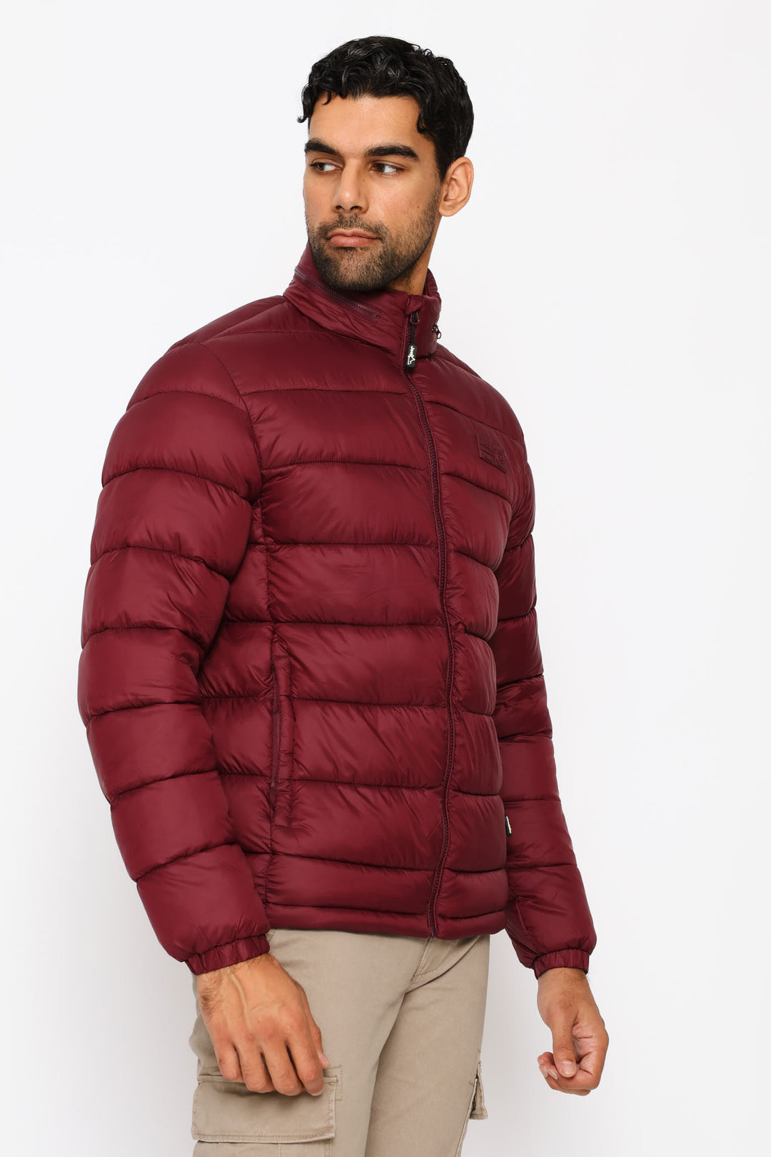Core Long Sleeve Puffer Jacket - Maroon
