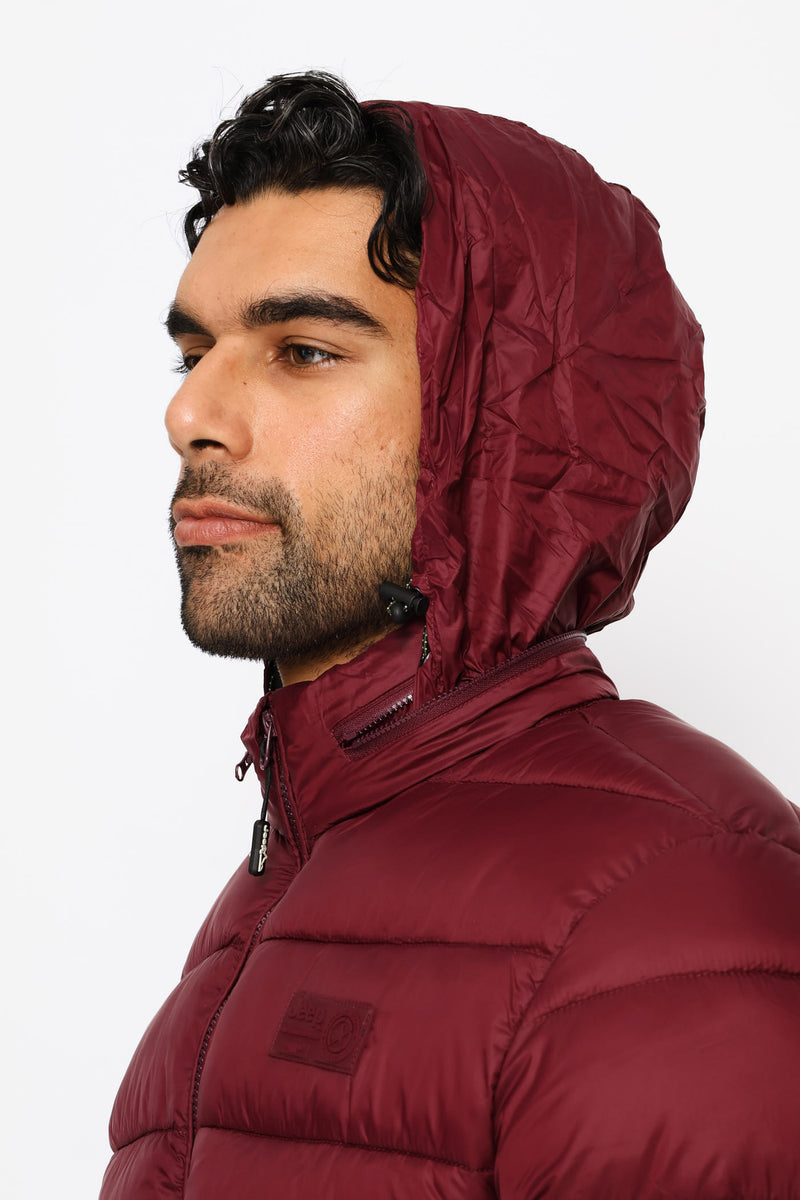 Core Long Sleeve Puffer Jacket - Maroon